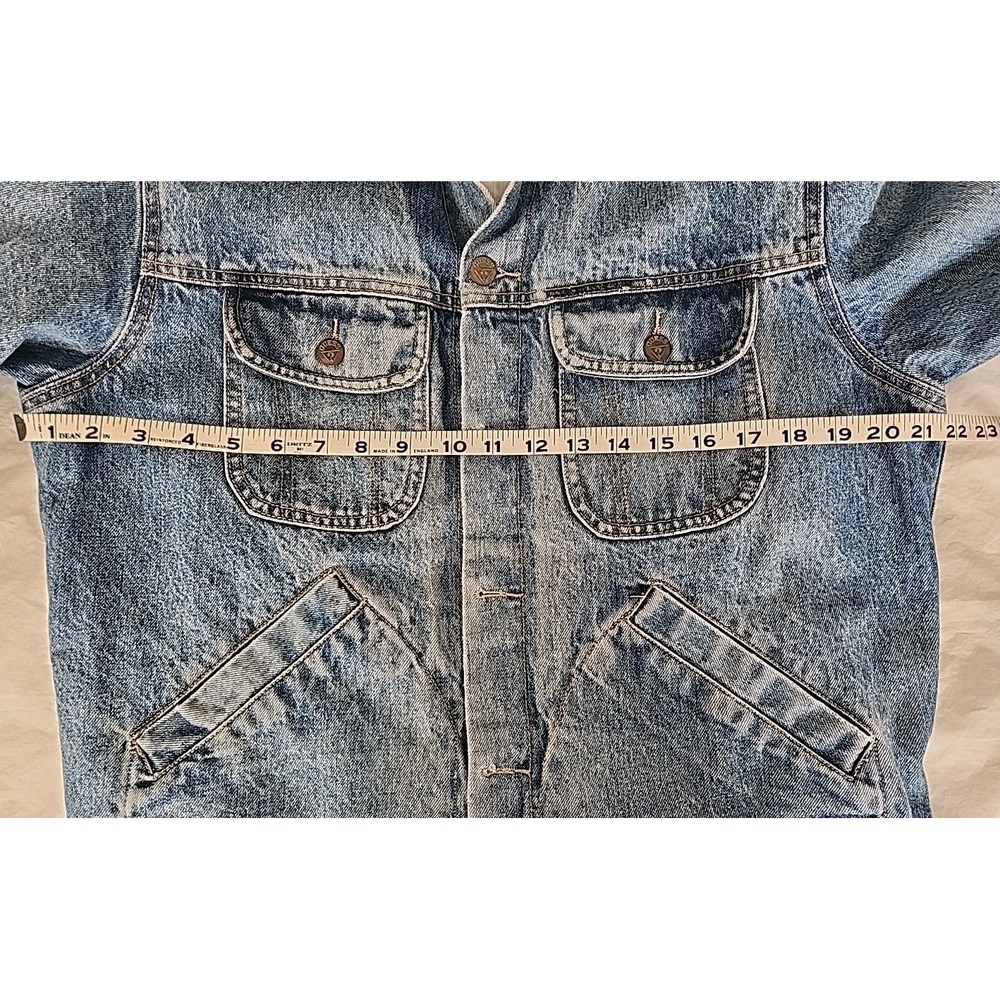 Vintage 80s Georges Marciano for GUESS? Womens Med Jean Jacket Triangle x2 Rare - Picture 14 of 16
